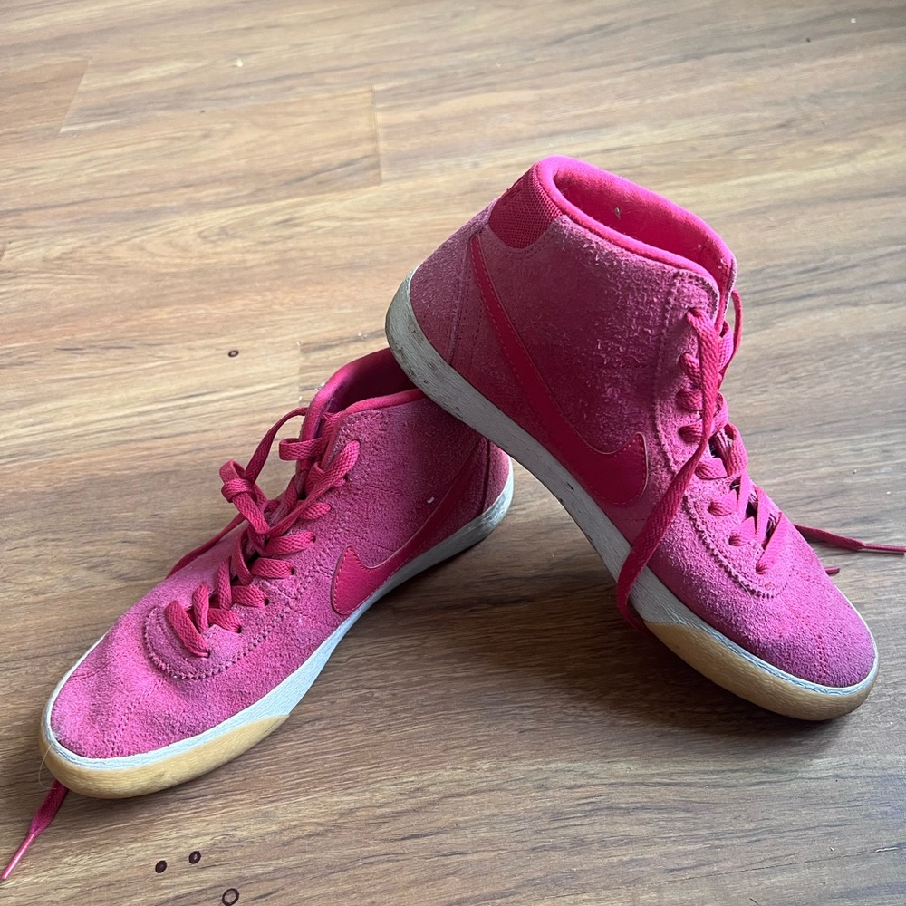 Nike Pink Suede High-Top Sneakers